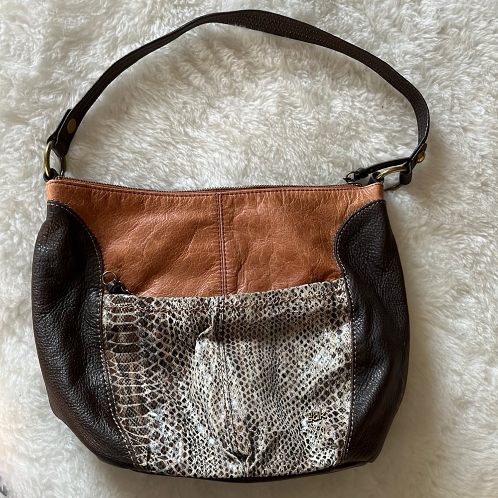 The Sak Color Block Python Print Shoulder Hobo Bag - image 1